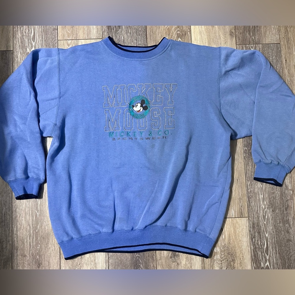 Disney Mickey Mouse Blue Crewneck Sweater Vintage